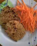 Hamburguesas con chícharos y camote