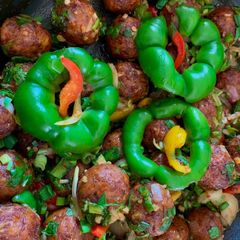 A picture of Veg manchurian dry.
