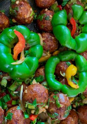 A picture of Veg manchurian dry.