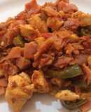 Pollo con jamón y chorizo