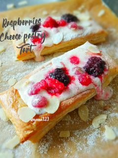 Foto resep Raspberries cheese pastry tart