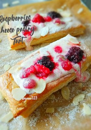 Foto resep Raspberries cheese pastry tart
