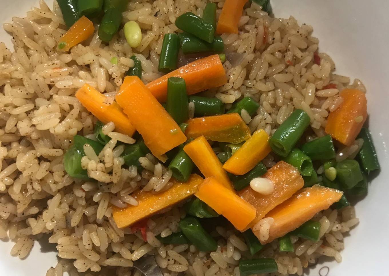 Brown rice and veggie stir fry