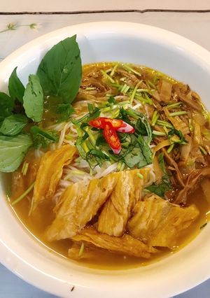 Hình của món Bún măng khô chay.