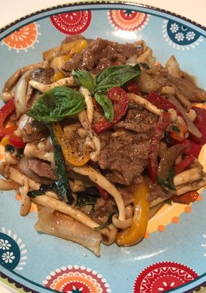 รูปของ เนื้อหมักผัดน้ำมันหอย