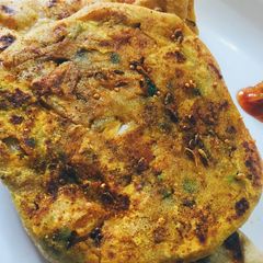 A picture of Achari Onion Paratha.