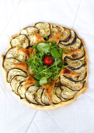 Une photo de Tarte aubergines/courgettes 🍆