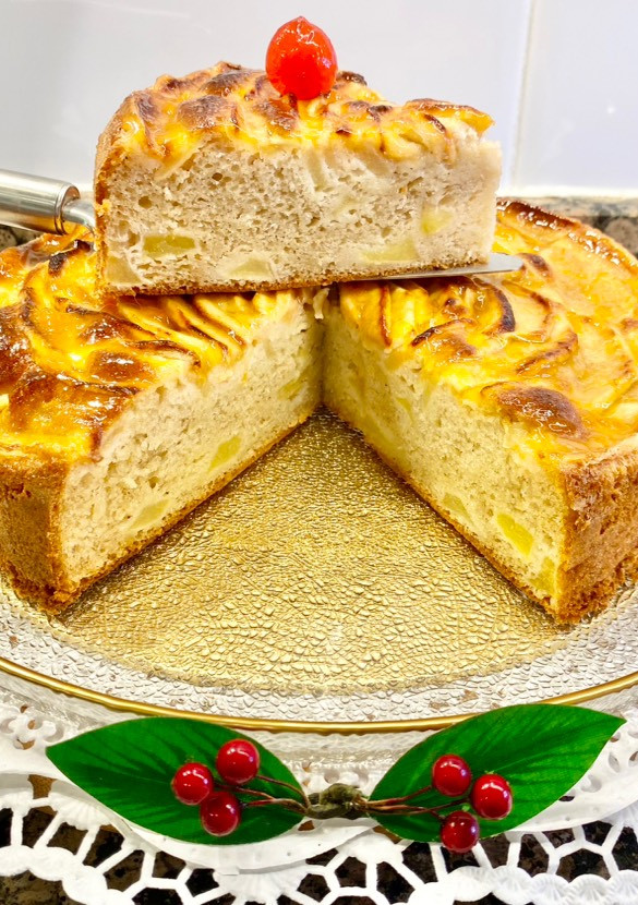 Una foto de Pastel de queso mascarpone y manzana