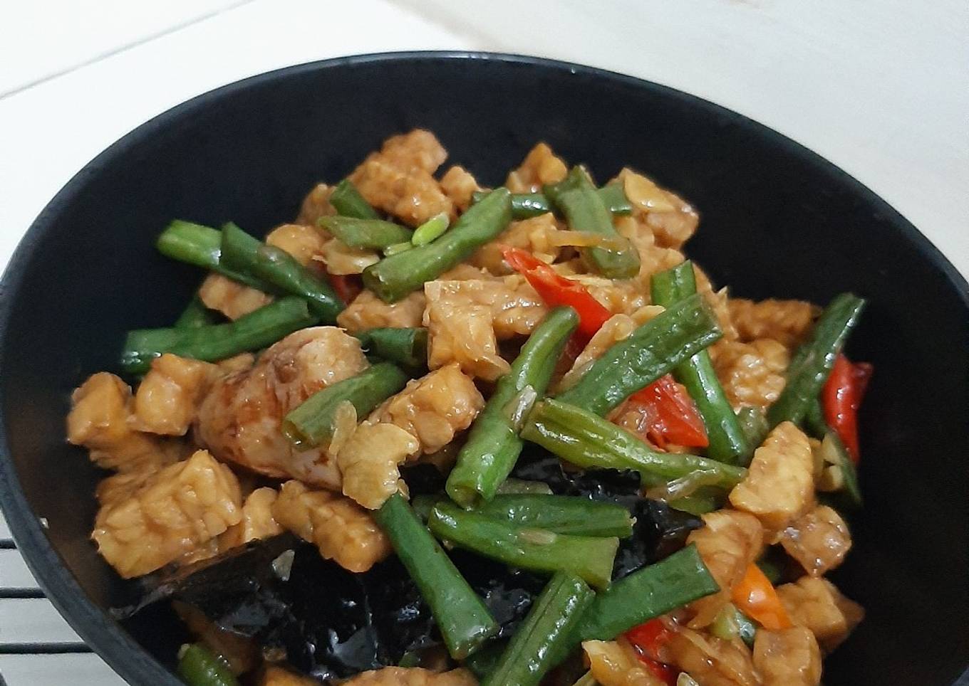 Tumis Tempe Kacang Panjang