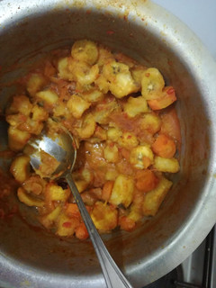 A picture of Peanut butter matoke/plantains.