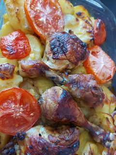 صورة لوصفة صينية دجاج وبطاطا بالفرن