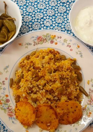 عکسی از دستور لوبیا پلو