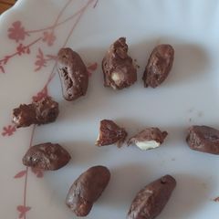 A picture of Chocolate coated nuts.