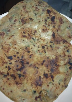 A picture of Methi parantha.