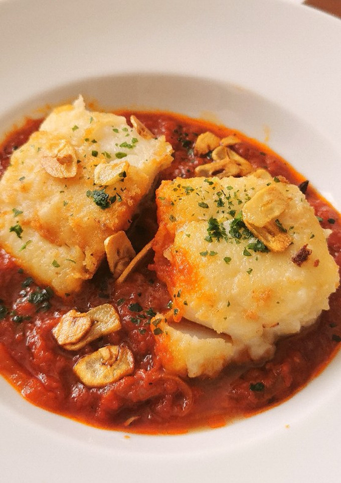 Una foto de Bacalao con Tomate