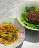 Cá basa chiên mắm xoài + cơm gạo lứt + rau luộc (Healthy)