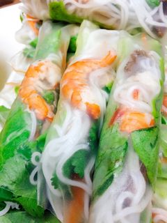 A picture of Shrimp and Pork Spring Rolls.
