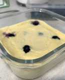 Cheesecake con arándanos al microondas (también versión sin lactosa)