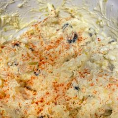 A picture of Best ever sweet Deviled Egg Potato Salad (Vegetarian).
