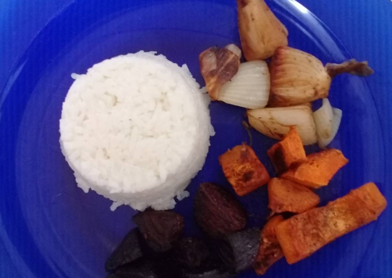 Remolachas, calabaza y cebollas asadas