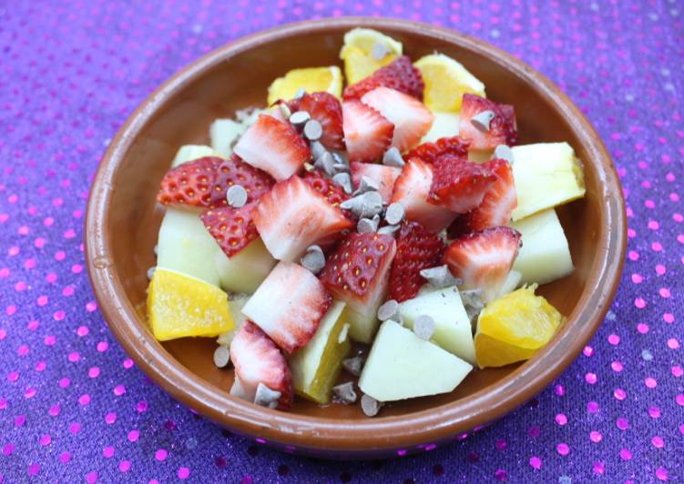 Fresones con melón y naranja