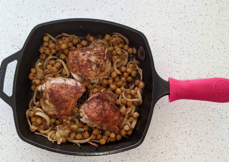 Chicken thighs with chickpeas