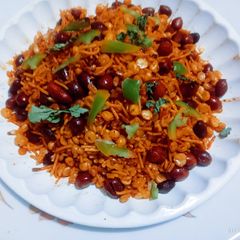 A picture of Delicious crispy homemade Bombay mix.