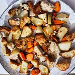 Una foto de Pollo con verduras en air fryer