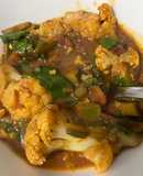 Cauliflower, courgette and spinach curry