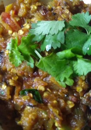 A picture of Baingan bharta.