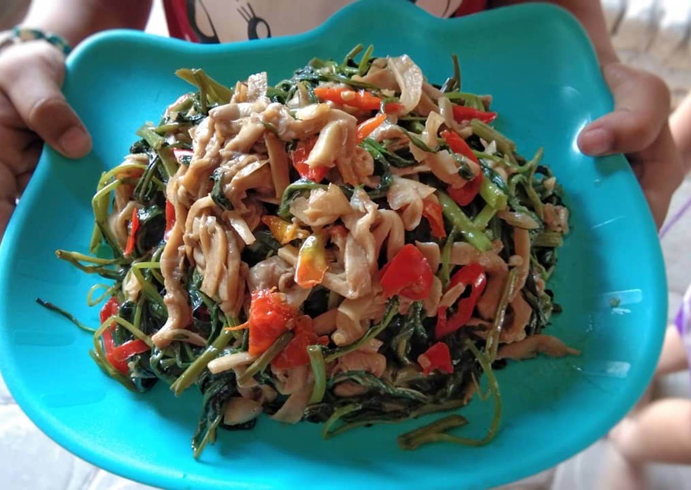 Jamur tiram dengan kol goreng