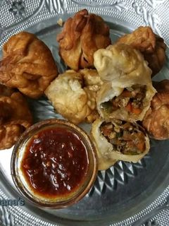 ফ্রায়েড চিকেন মোমো (fried chicken momo recipe in Bengali) রেসিপির প্রধান ছবি
