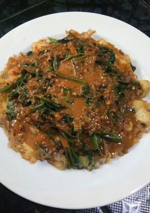 Foto resep Tahu Telor Kangkung Bumbu Pecel