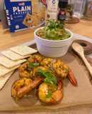 กุ้งคาจันกับกัวคามัวเอ (Cajun Shrimp with Guacamole)