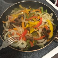 A picture of Steak fajitas.