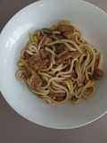Udon aux légumes et au '' porc'' sauce asiatique