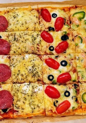 A picture of Pizza four seasons 😍.