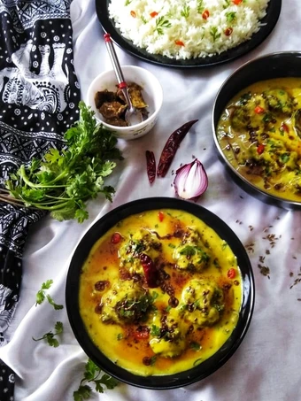 Easy Steps to Prepare Punjabi kadhi with baked pakoras which Delicious