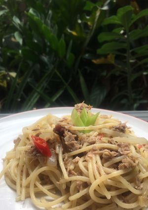 Foto resep Spaghetti Aglio Olio Tuna