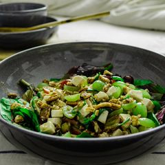 A picture of Chili Feta Grape Salad with Grape vinaigrette.