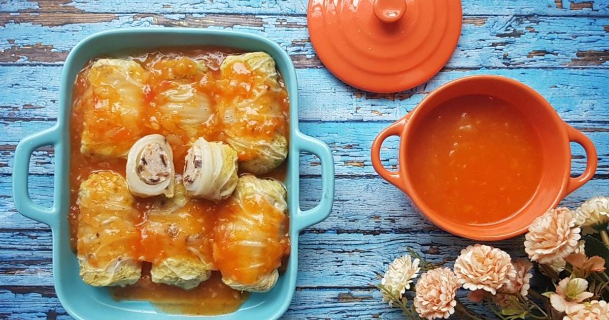 Resep Sawi Gulung Isi Ayam Udang Oleh Tituk Sk Cookpad