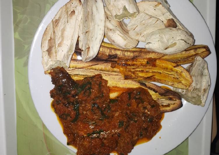 Recipe of Roasted plantain, potato and pepper sauce in 21 Minutes for Beginners