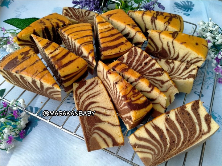 Cara Bikin Resep Zebra Cake Putih Telur Irit Anti Gagal