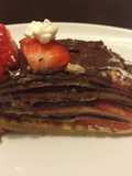 Tarta de crepes rellena de fresas 😍