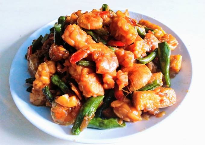 Orek udang Tempe tahu