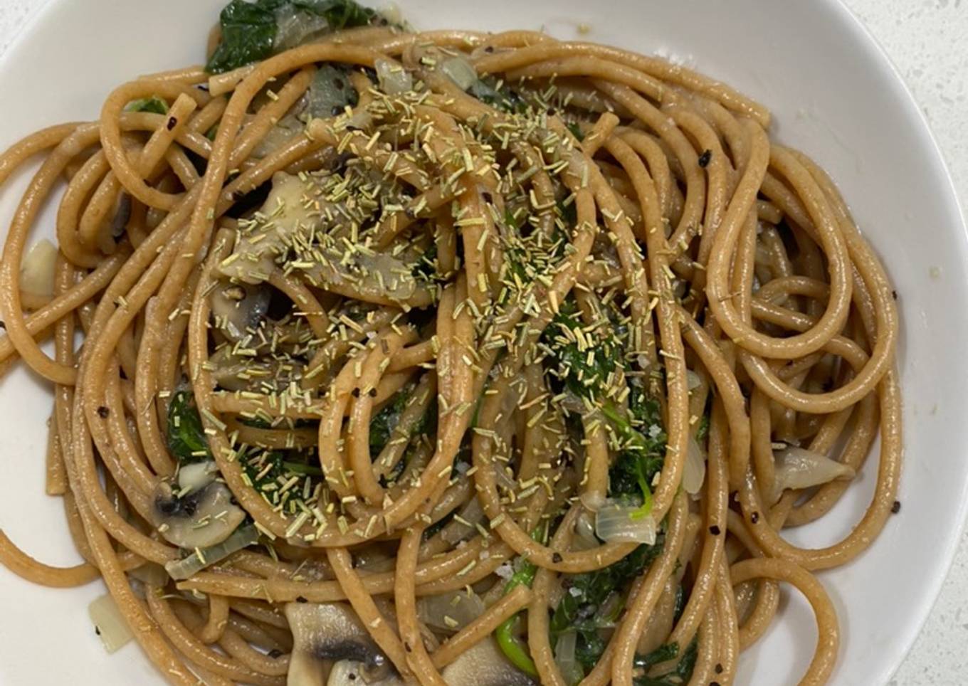 Creamy Spaghetti Gandum (tanpa minyak/diet clean eat)