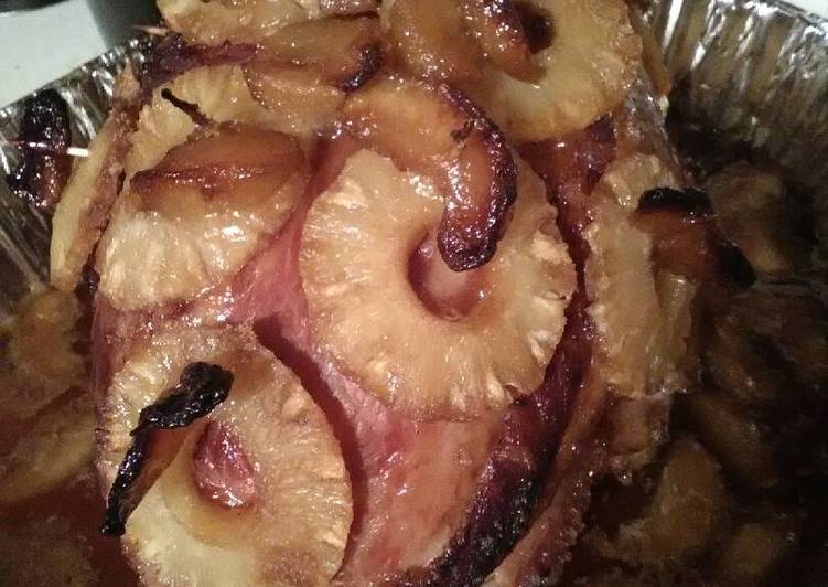 Recipe of Quick Carmel apple pineapple brown sugared ham