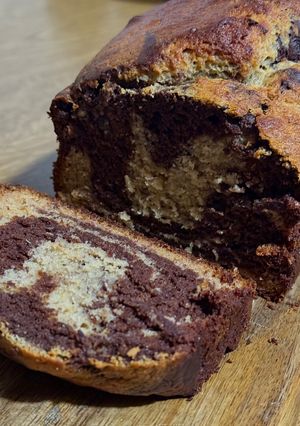 Φωτογραφία της συνταγής Banana marble cake (χωρίς ζάχαρη)