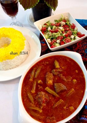 عکسی از دستور خورشت باميه