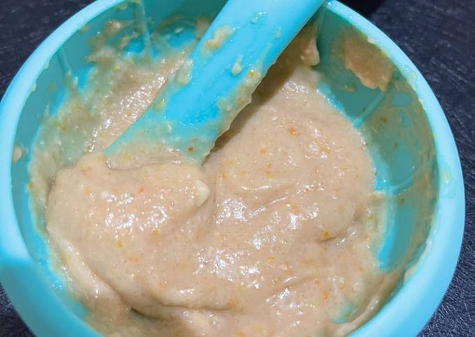 MPASI 6bulan 4bintang - bubur salmon edamame